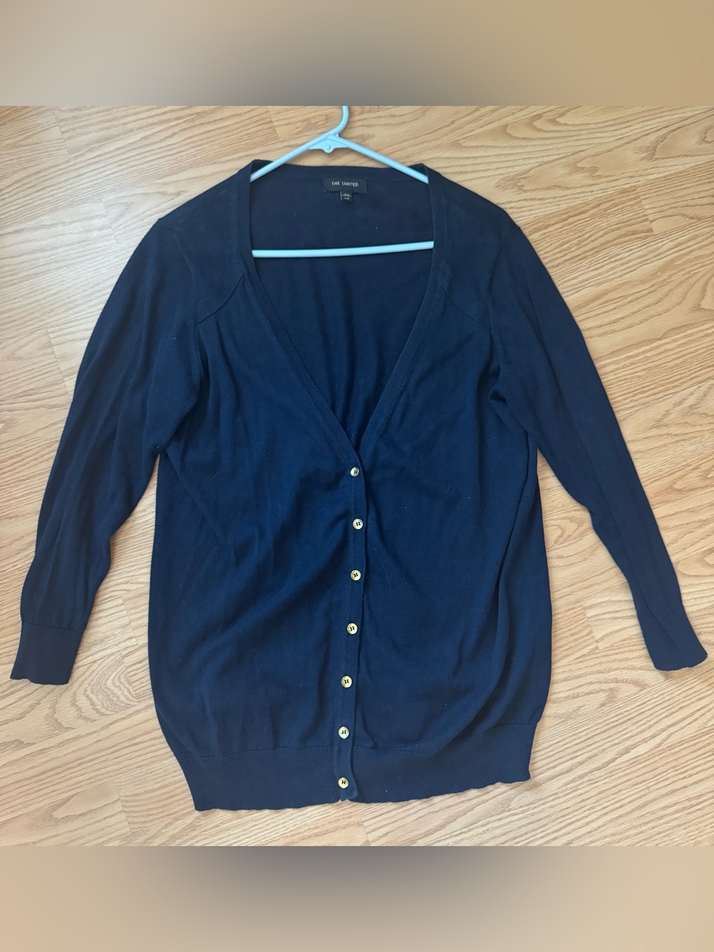 THE LIMITED Navy Blue Button-Down V-Neck Cardigan Sweater - XL